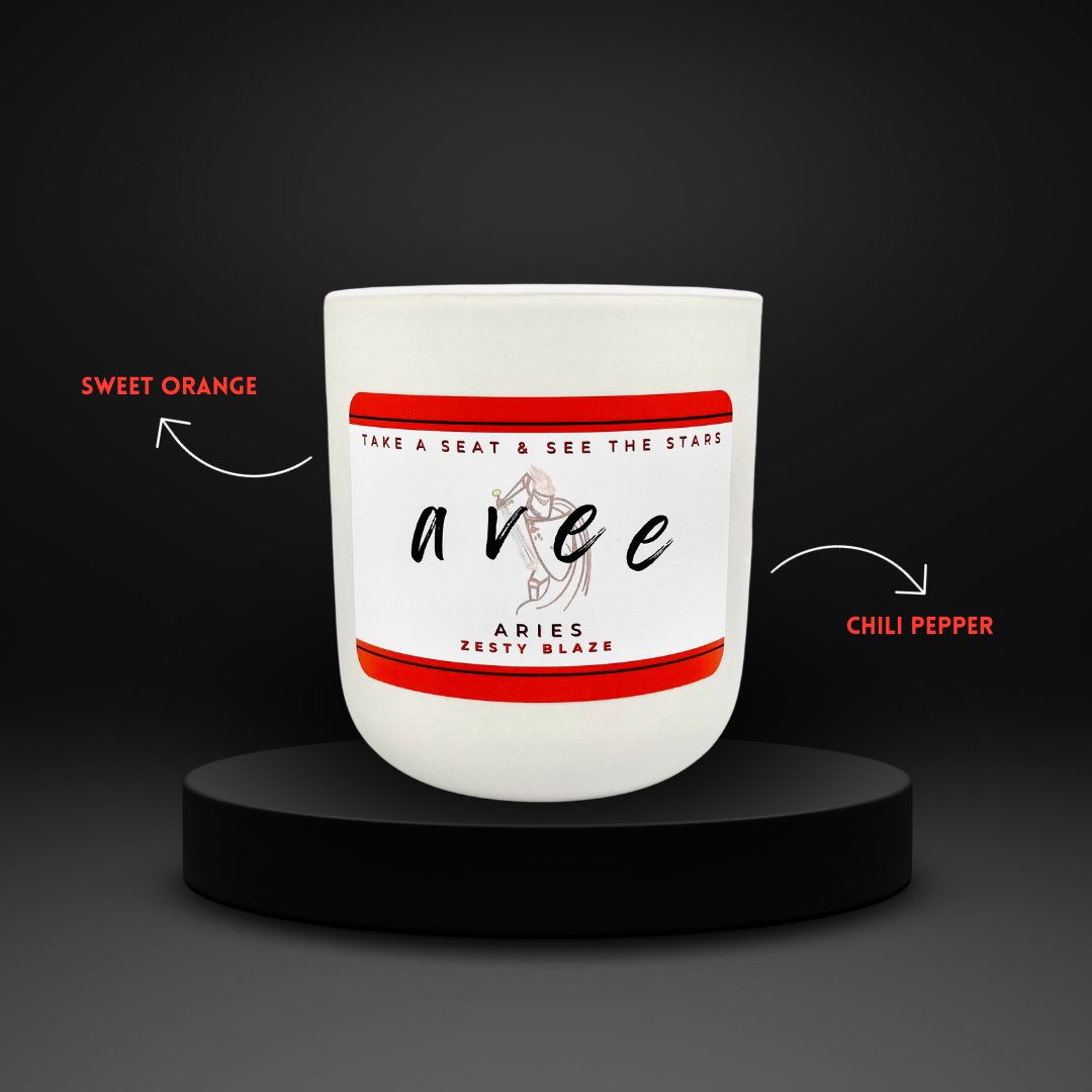Aries avee ceramic candle