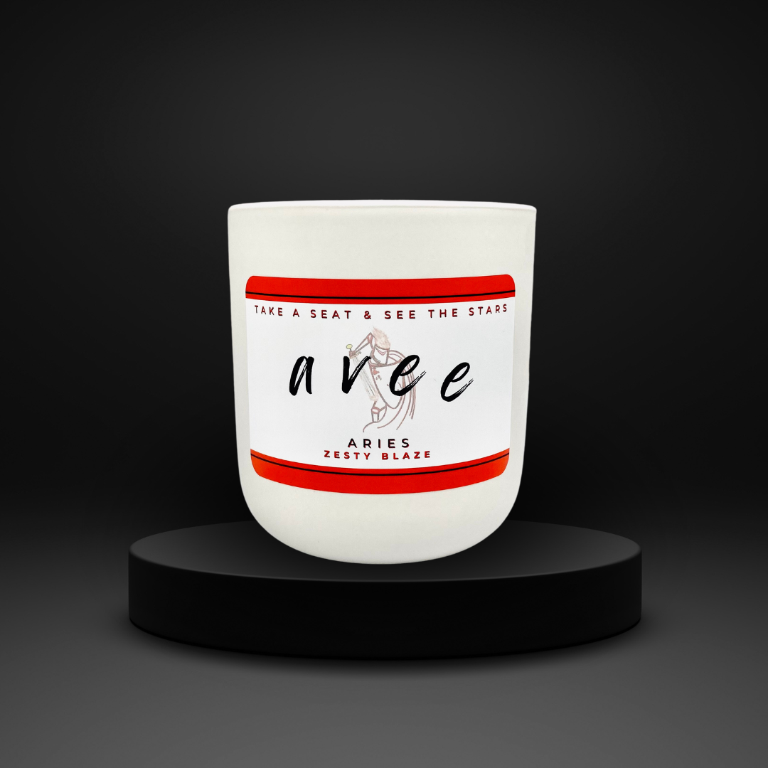 Aries avee ceramic candle