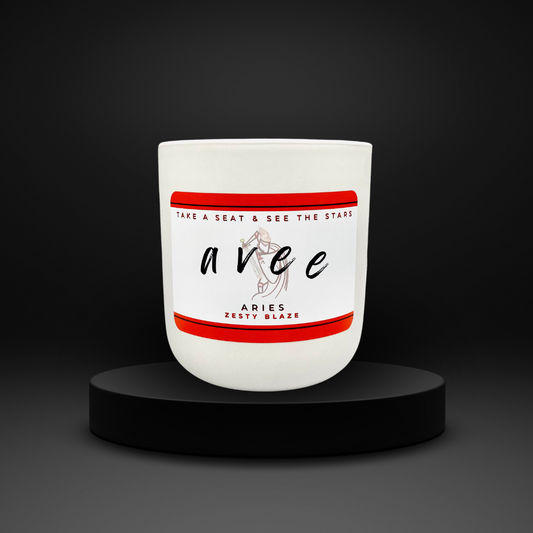 Aries avee ceramic candle